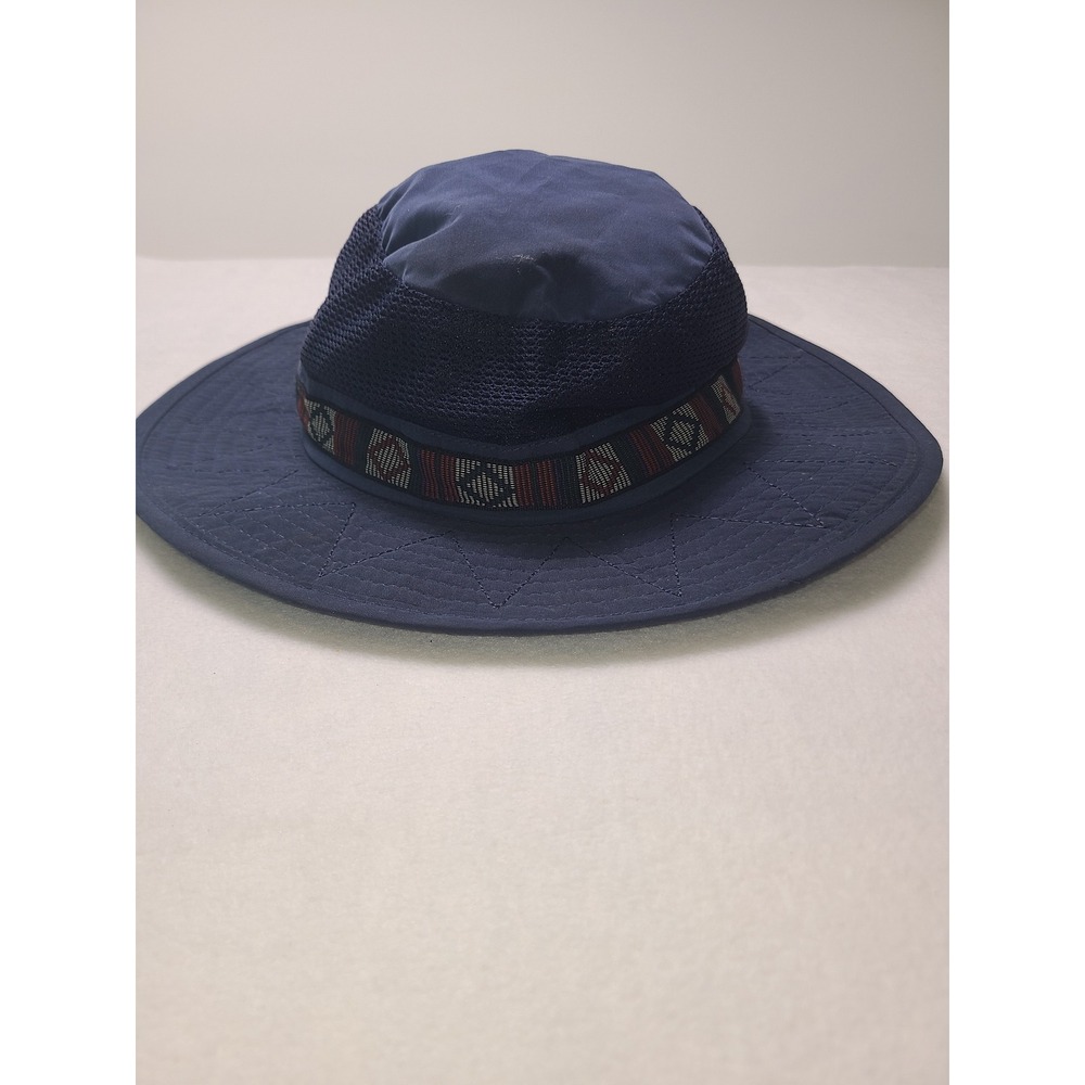 Magellan OSFM Sun Hat Hiking Gorpcore Navy Blue Wide Brim Mesh Vent Boonie